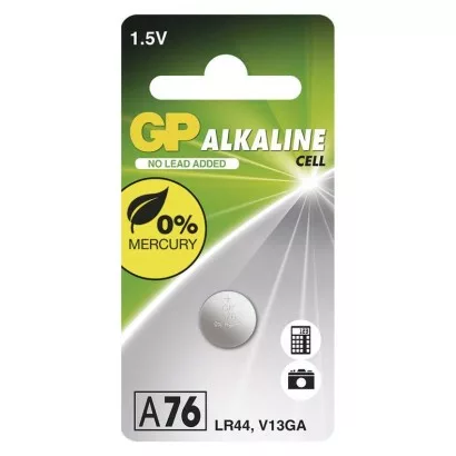 Alkalická gombíková batéria GP LR44 (A76F)