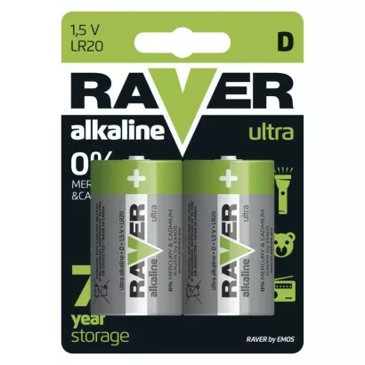 Alkalická batéria RAVER LR20 (D)