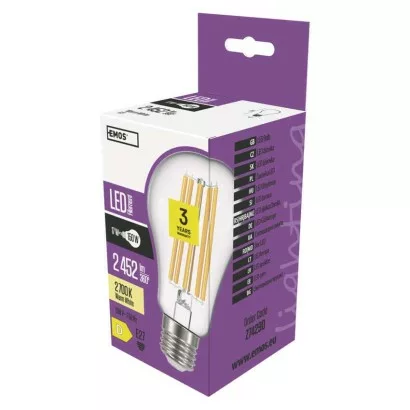 LED žiarovka Filament A67 / E27 / 17 W (150 W) / 2 452 lm / teplá biela