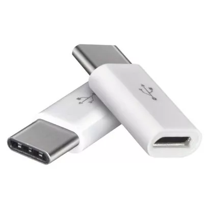 Adaptér micro USB-B 2.0 / USB-C 2.0, biely, 2 ks